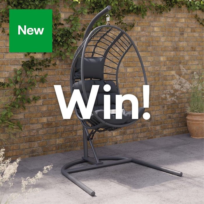Image for Win a Maeria Dark Grey Metal Hanging Egg Chair!
